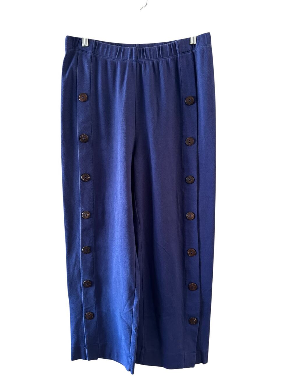 Appleseed's Blue Button Detail Wide Leg Dress Pants Women Sz S